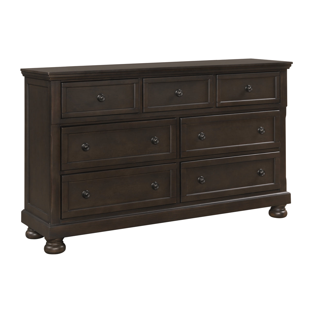 Begonia Grayish Brown 4-Piece Bedroom Set (Queen Bed, Nightstand, Dresser, Mirror) from Homelegance - Luna Furniture