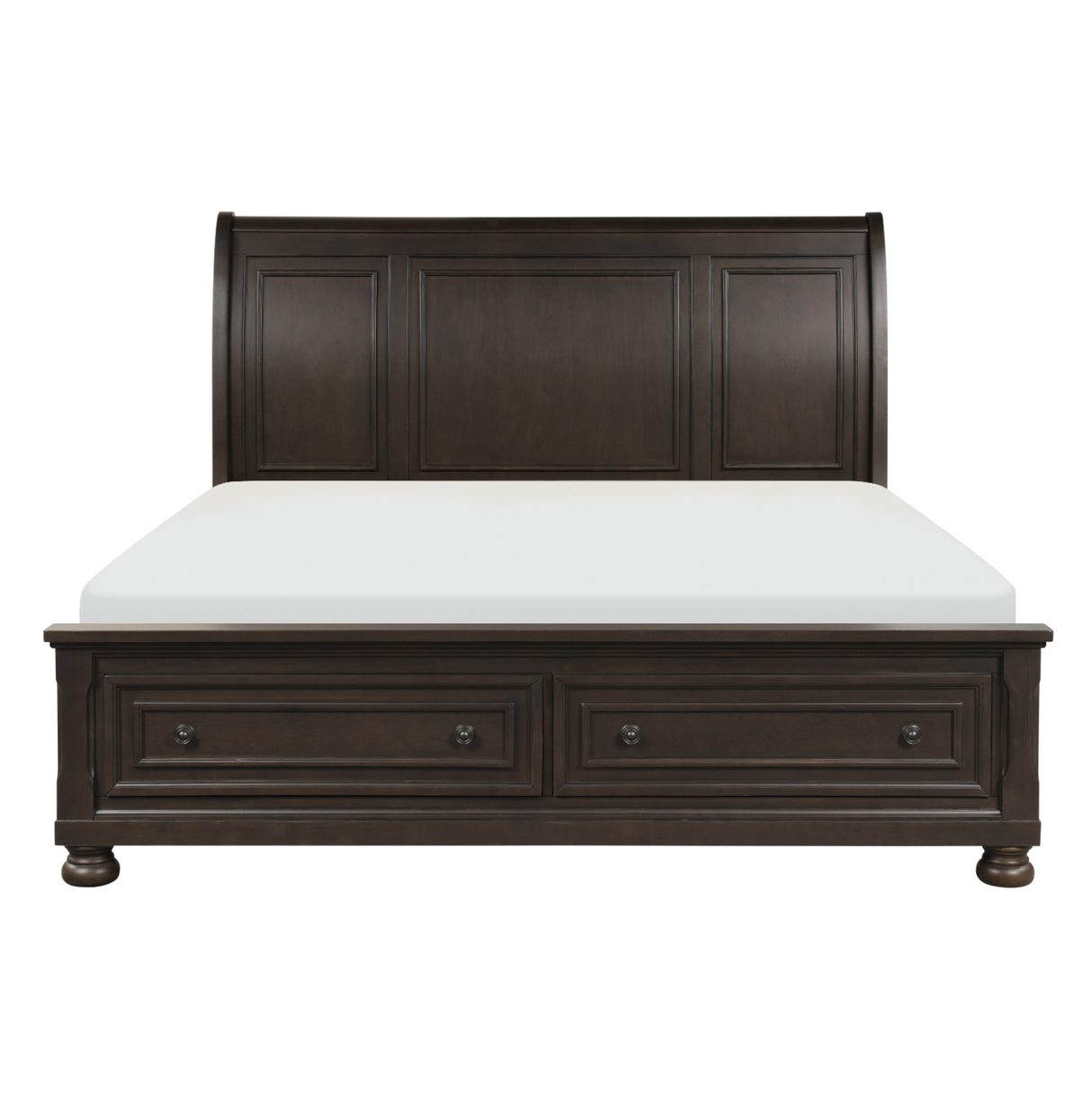 Begonia Grayish Brown California King Platform Bed with Footboard Storage from Homelegance - Luna Furniture