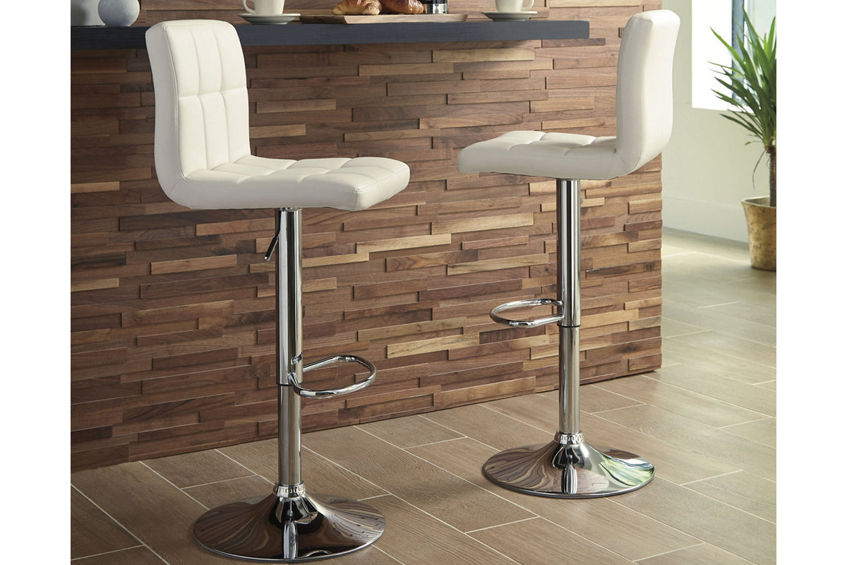 Bellatier Bone Adjustable Height Barstool, Set of 2 from Ashley Furniture - Luna Furniture