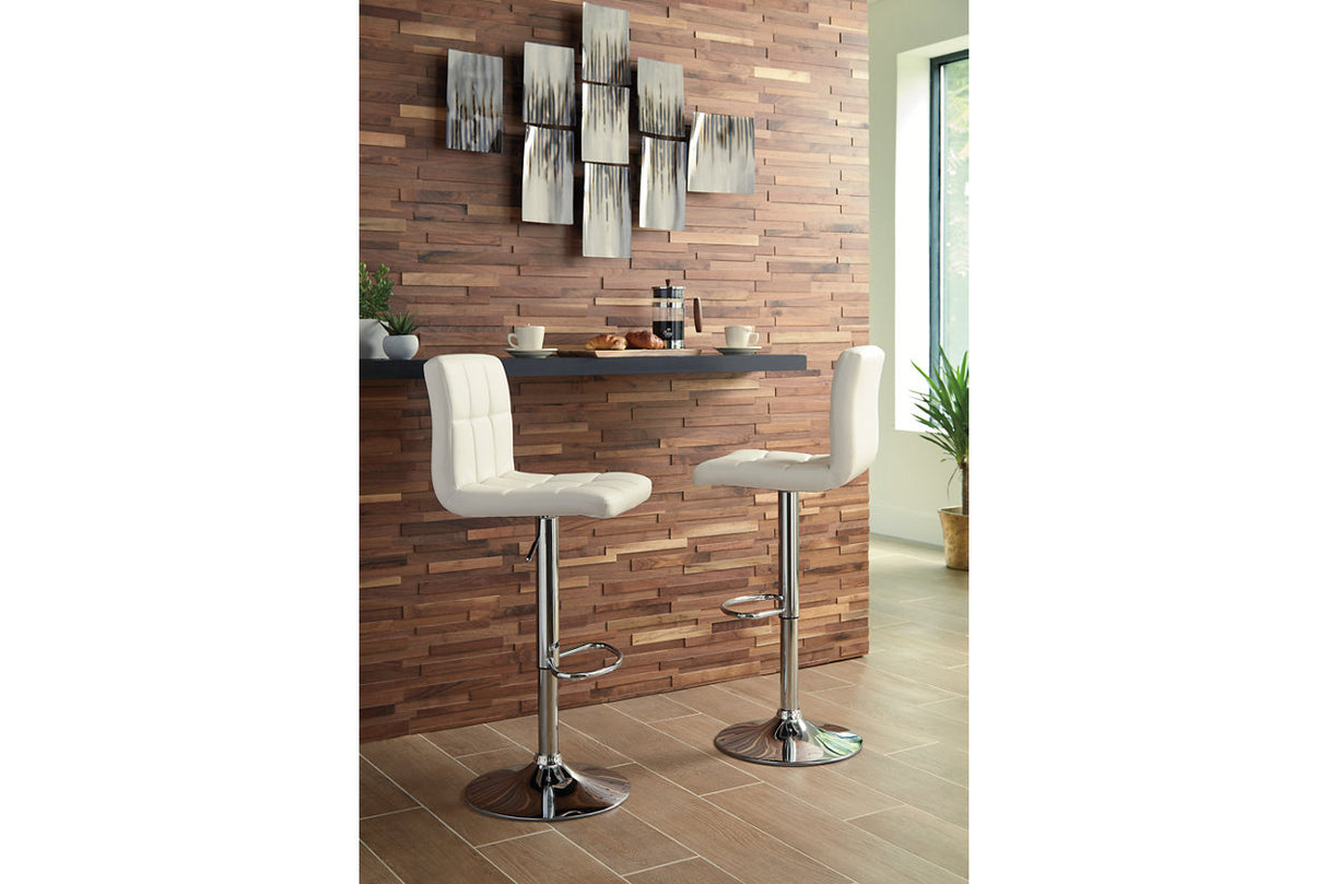 Bellatier Bone Adjustable Height Barstool, Set of 2 from Ashley Furniture - Luna Furniture