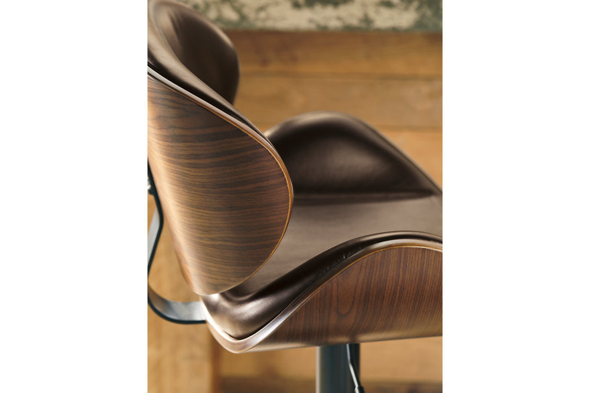 Bellatier Brown Adjustable Height Barstool from Ashley Furniture - Luna Furniture