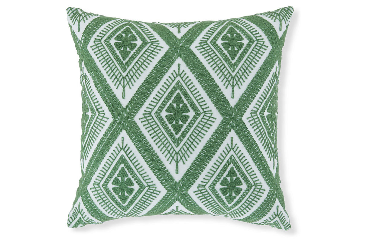 Bellvale Green/White Pillow from Ashley - Luna Furniture
