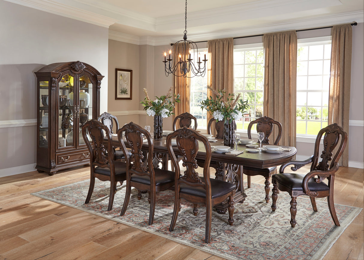 Bergen Dark Oak 7-Piece Double Extendable 108" Dining Set from Homelegance - Luna Furniture