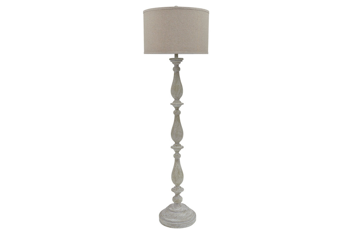Bernadate Whitewash Floor Lamp from Ashley - Luna Furniture