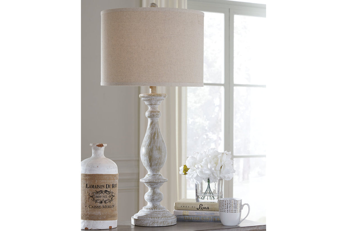 Bernadate Whitewash Table Lamp from Ashley - Luna Furniture