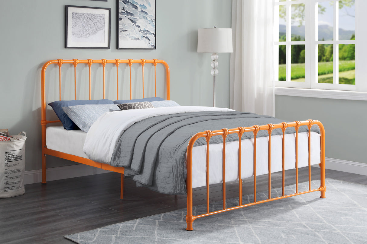 Bethany Orange Queen Metal Platform Bed from Homelegance - Luna Furniture