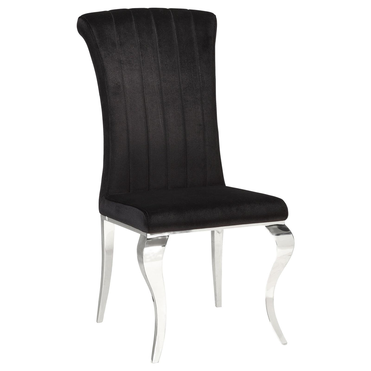 Betty Black and Chrome Upholstered Side Chairs, Set of 4 from Coaster - Luna Furniture
