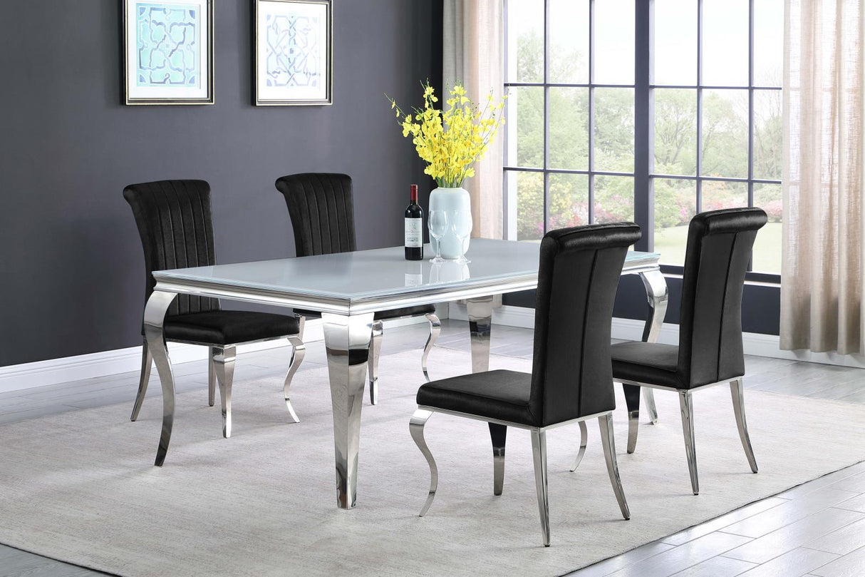 Betty Black and Chrome Upholstered Side Chairs, Set of 4 from Coaster - Luna Furniture