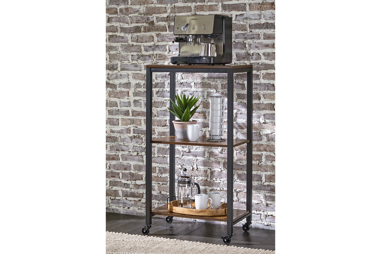 Bevinfield Brown/Black Bar Cart from Ashley Furniture - Luna Furniture