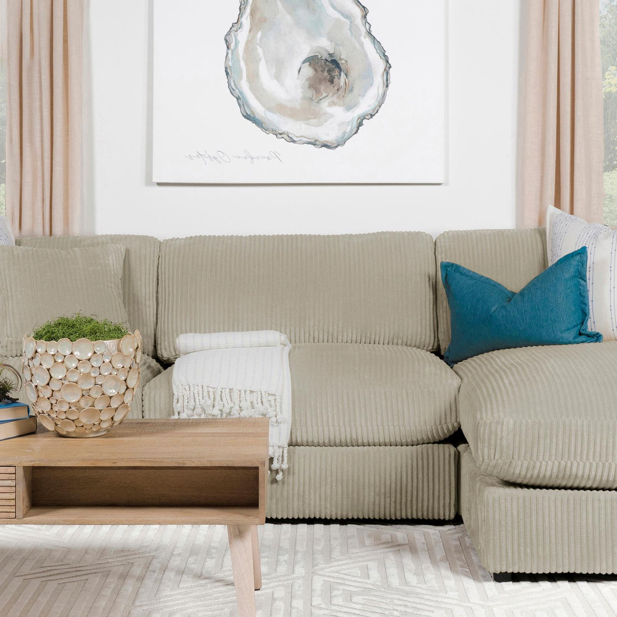 Blaine Sand Upholstered Armless Chair from Coaster - Luna Furniture