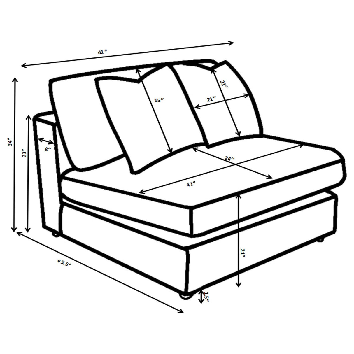 Blaine Sand Upholstered Armless Chair from Coaster - Luna Furniture