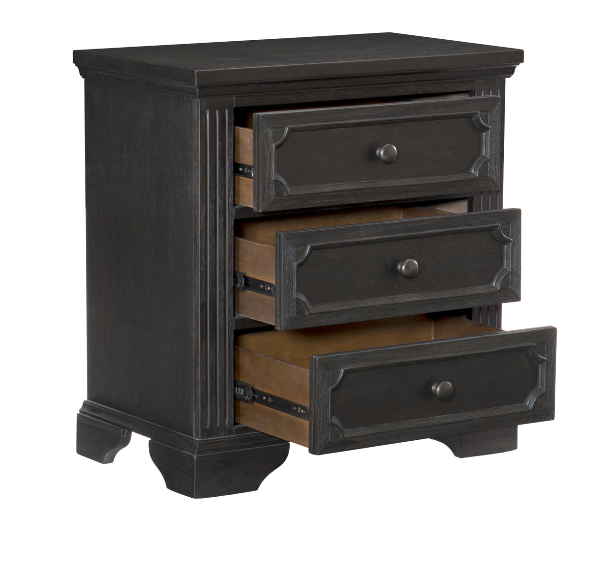Bolingbrook Wire-Brushed Charcoal Upholstered Storage Platform Bedroom Set from Homelegance - Luna Furniture