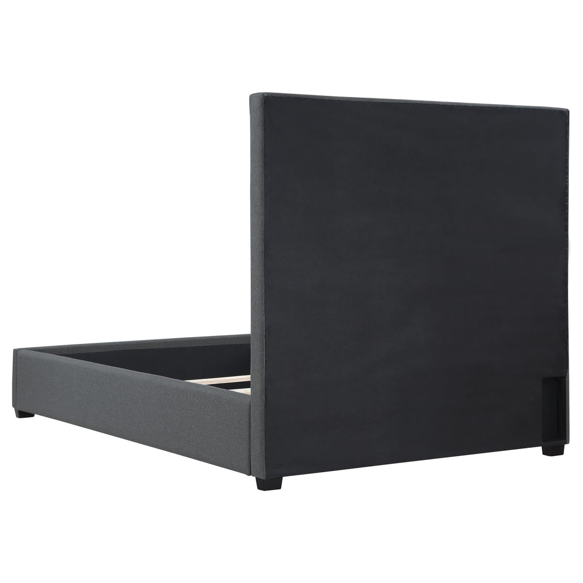 Bowfield Charcoal Upholstered Bed with Nailhead Trim from Coaster - Luna Furniture