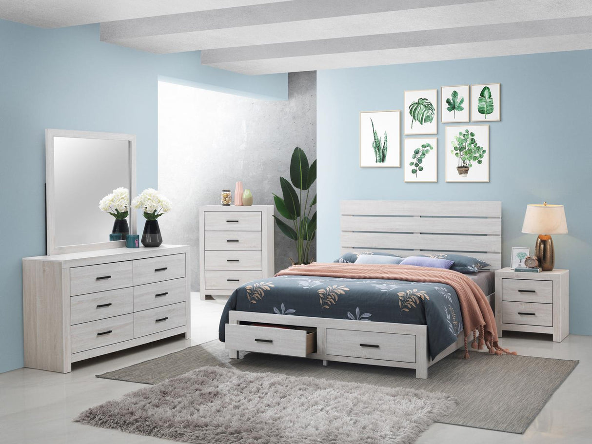 Brantford Coastal White 6-Drawer Dresser with Mirror from Coaster - Luna Furniture