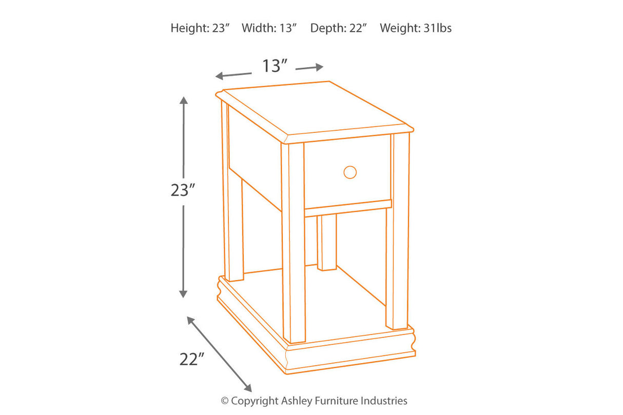 Breegin Brown Chairside End Table from Ashley - Luna Furniture