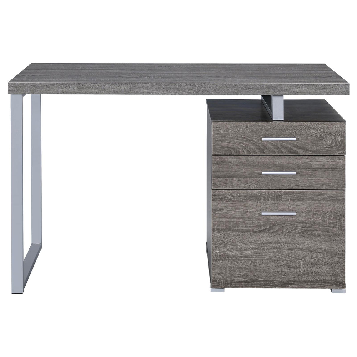 Brennan Weathered Gray 3-Drawer Office Desk from Coaster - Luna Furniture