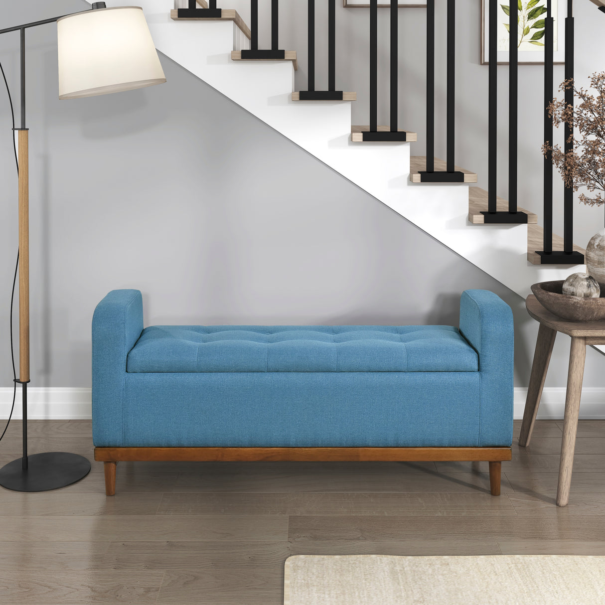 Brigitte Blue Lift Top Storage Bench from Homelegance - Luna Furniture