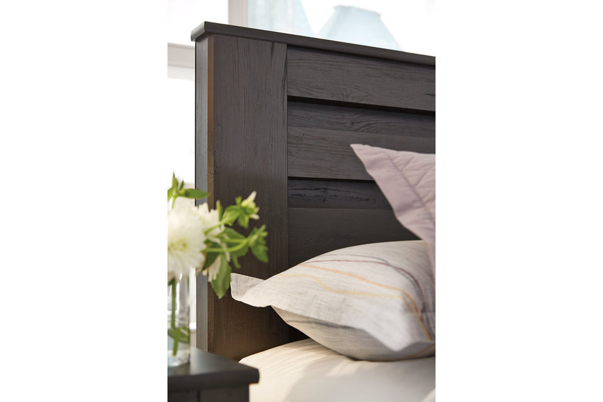 Brinxton Charcoal King Panel Bed from Ashley - Luna Furniture