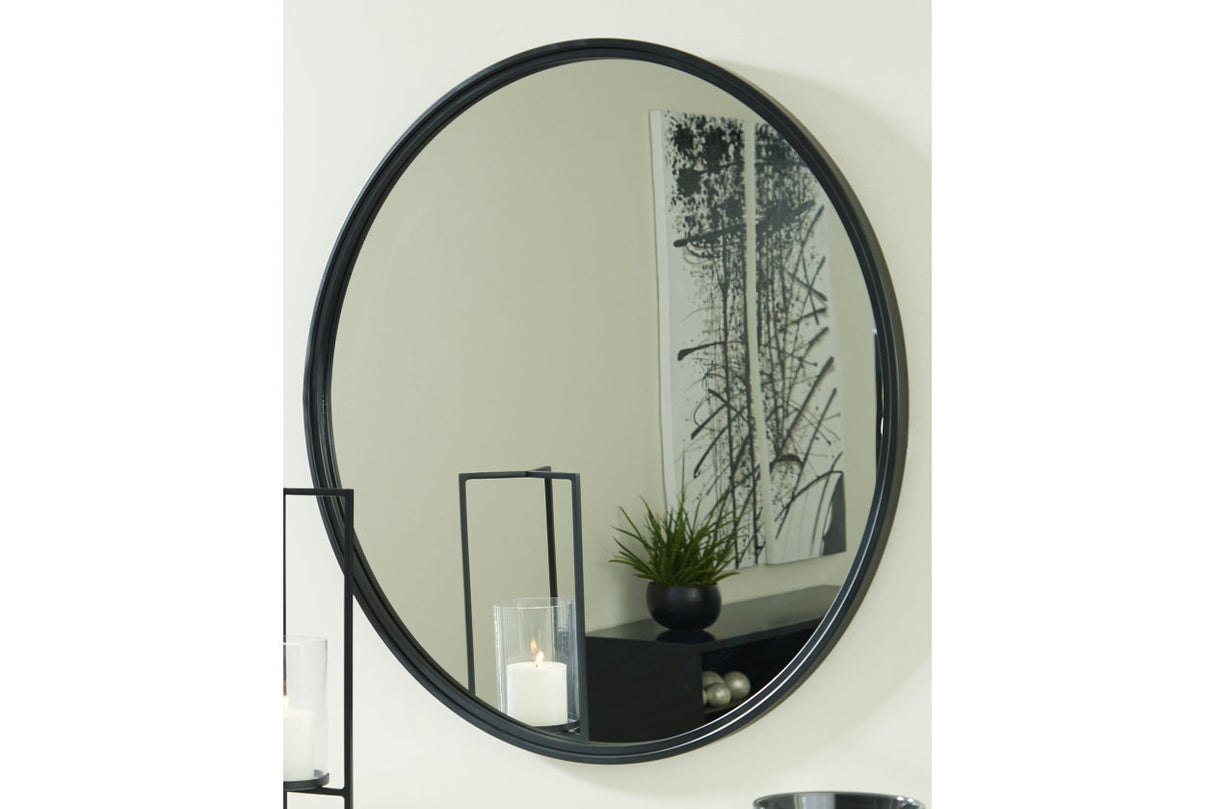 Brocky Black Accent Mirror from Ashley - Luna Furniture