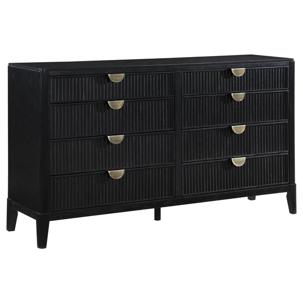 Brookmead Black 8-Drawer Bedroom Dresser