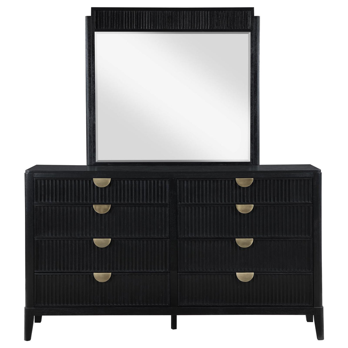Brookmead Black 8-Drawer Bedroom Dresser with Mirror from Coaster - Luna Furniture