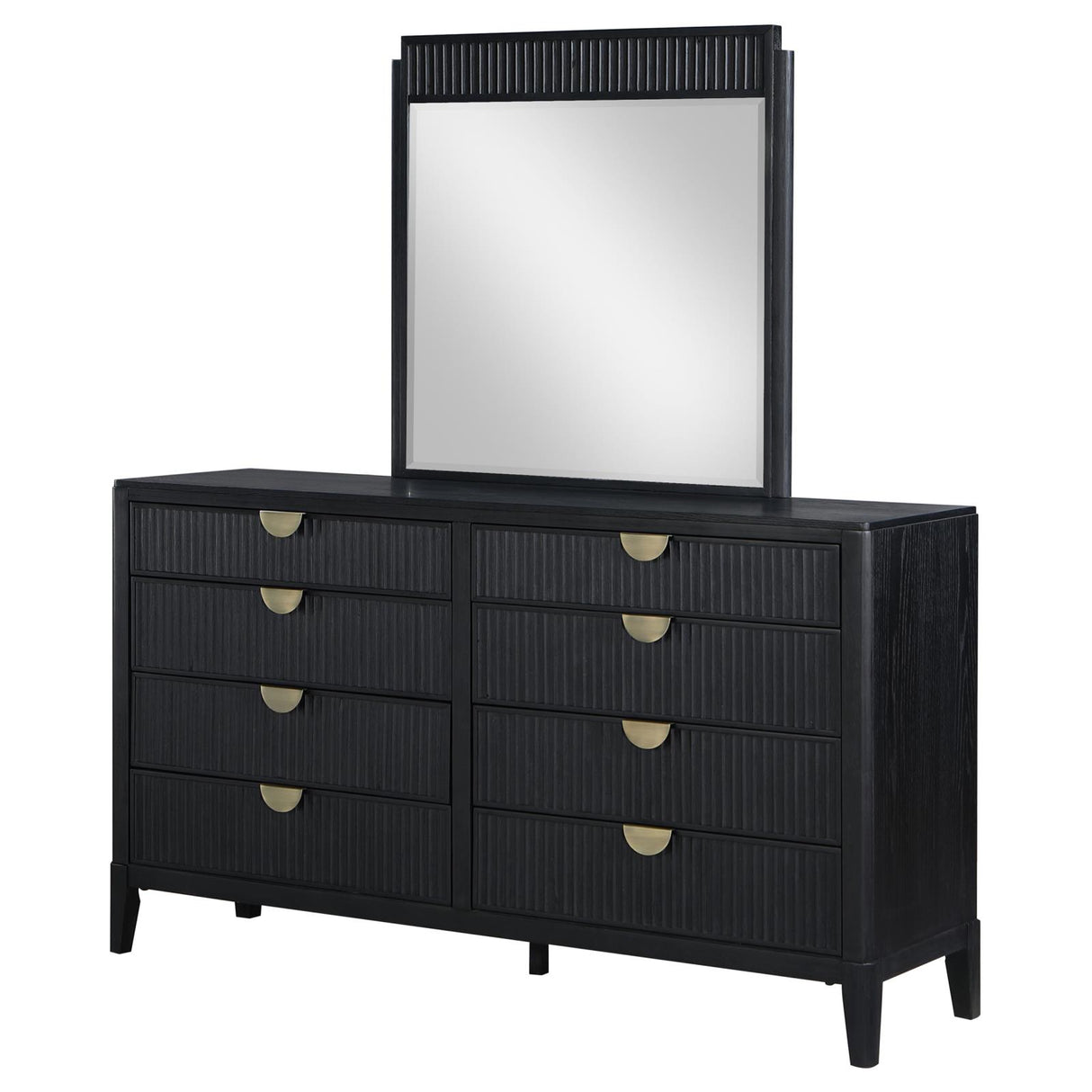 Brookmead Black 8-Drawer Bedroom Dresser with Mirror from Coaster - Luna Furniture