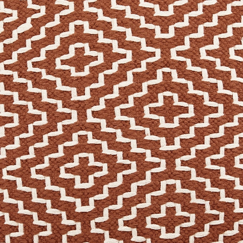 Brynnsen Rust/Ivory Pouf from Ashley - Luna Furniture