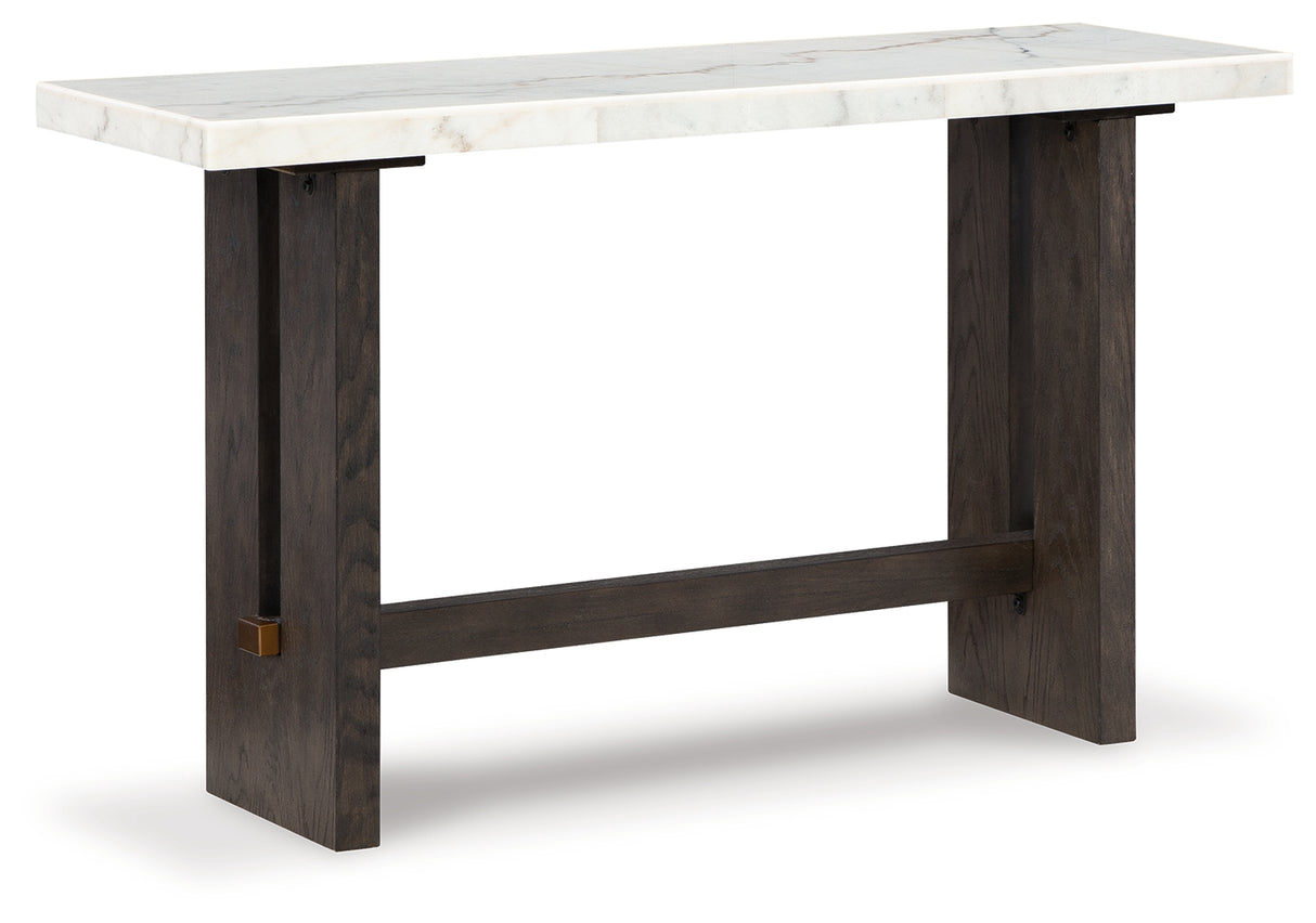 Burkhaus White/Dark Brown Sofa Table from Ashley - Luna Furniture