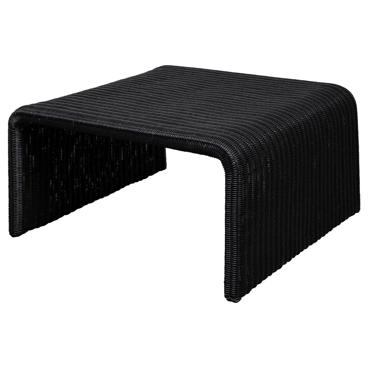 Cahya Black Woven Rattan Sqaure Coffee Table from Coaster - Luna Furniture