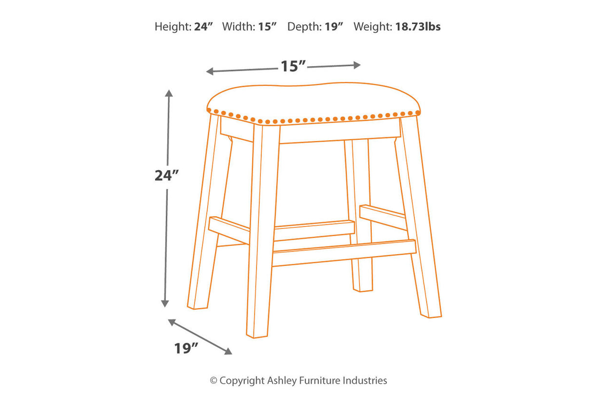 Caitbrook Gray Counter Height Upholstered Barstool, Set of 2 from Ashley - Luna Furniture