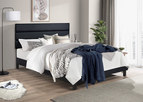Calnory Black King Platform Bed