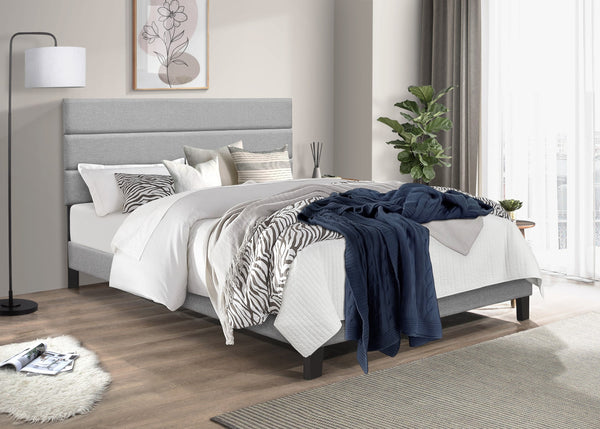 Calnory Gray King Platform Bed