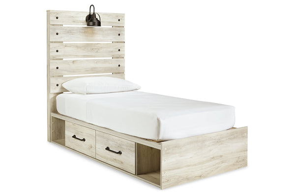 Cambeck Whitewash Twin Storage Platform Bed with 2 Drawers