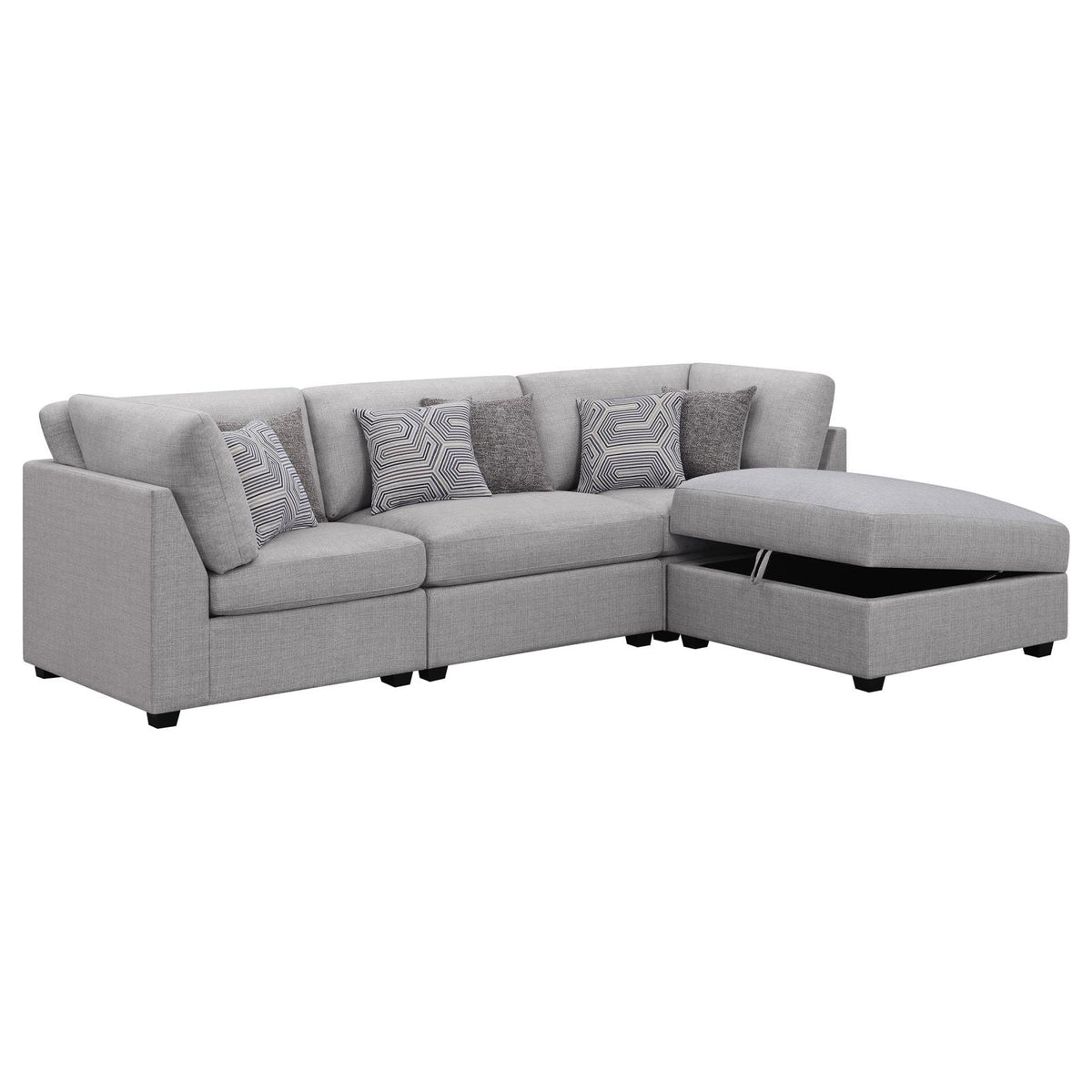 Cambria Gray Upholstered 4-Piece Modular Sectional from Coaster - Luna Furniture