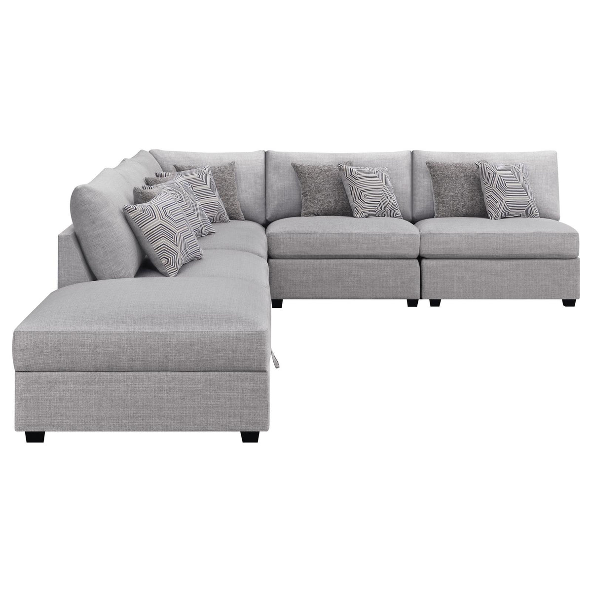 Cambria Gray Upholstered 6-Piece Modular Sectional from Coaster - Luna Furniture