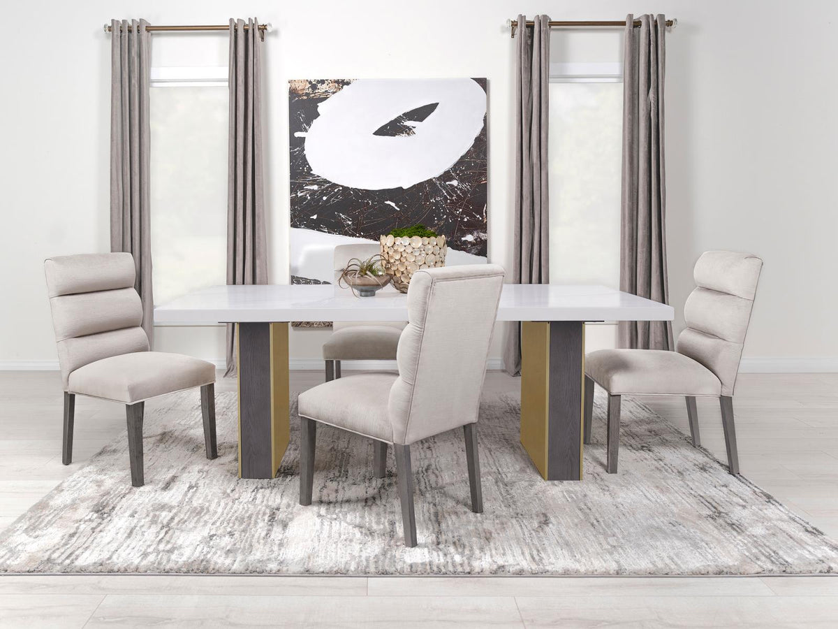 Carla Stone Upholstered Dining Side Chair, Set of 2 from Coaster - Luna Furniture