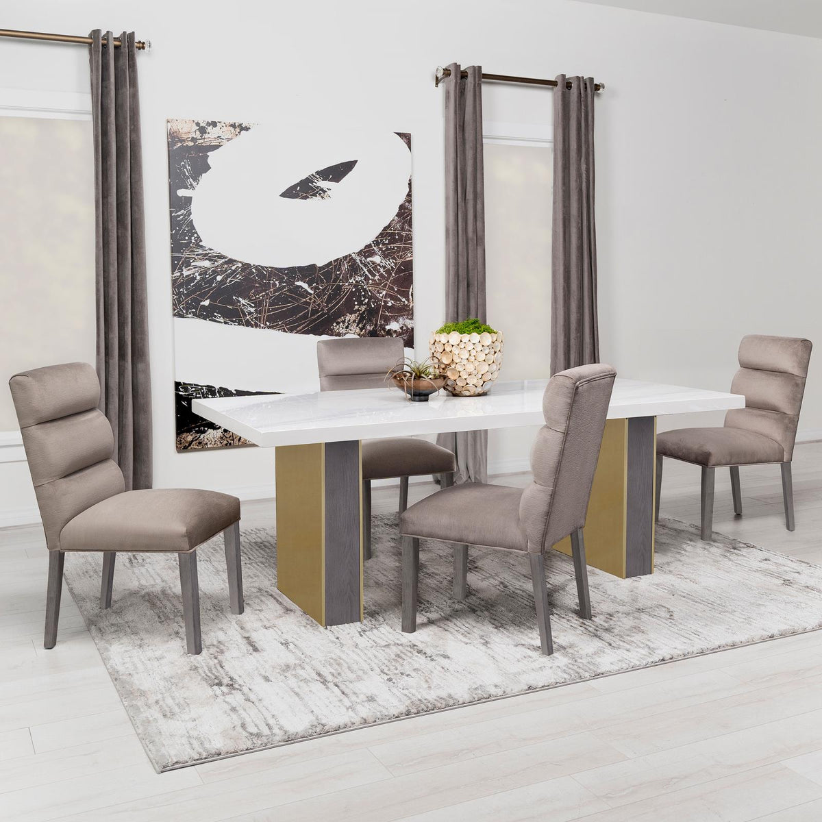 Carla Stone Upholstered Dining Side Chair, Set of 2 from Coaster - Luna Furniture