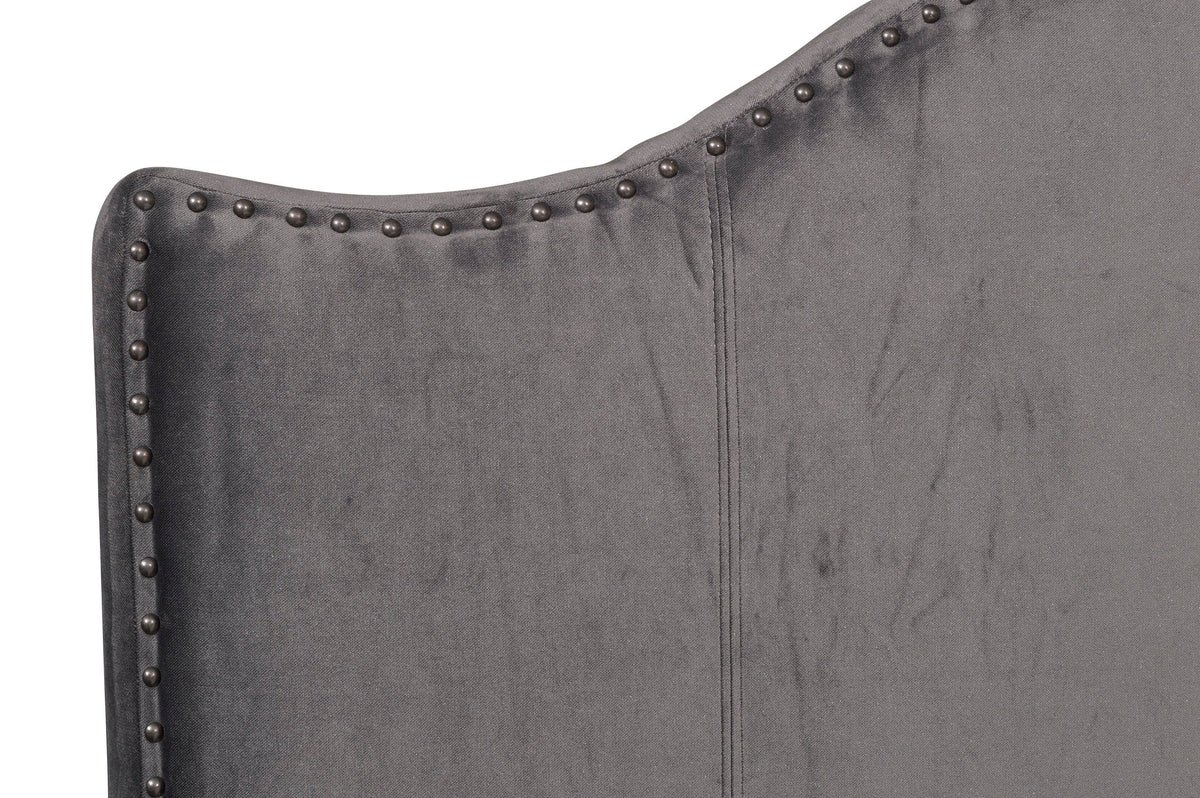 Carlow Gray Camelback Queen Bed from Homelegance - Luna Furniture