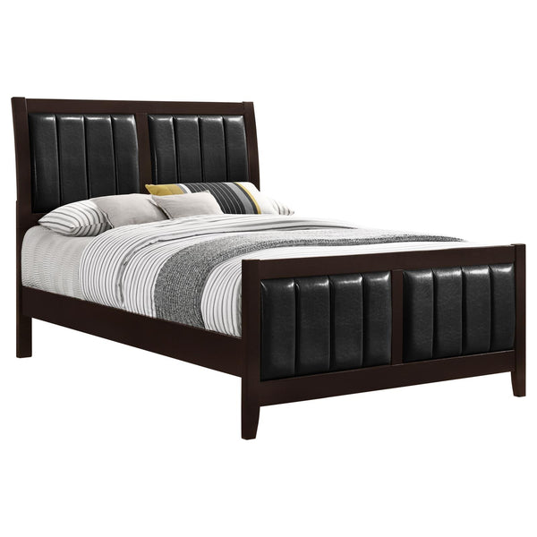 Carlton Cappuccino and Black Queen Upholstered Bed
