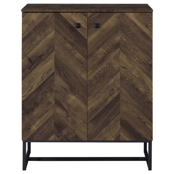 Carolyn Rustic Oak and Gunmetal 2-Door Accent Cabinet
