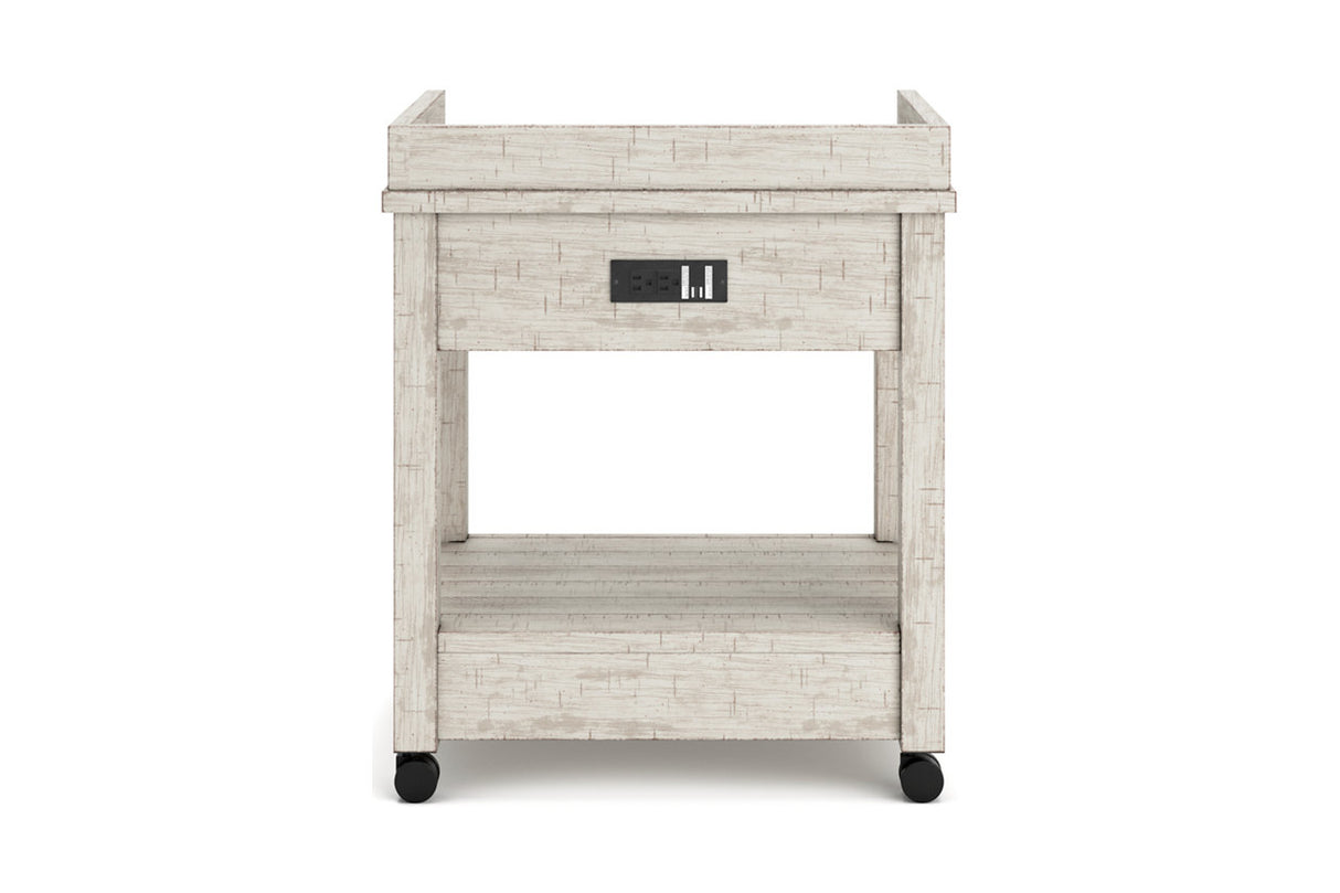 Carynhurst Whitewash Printer Stand from Ashley - Luna Furniture