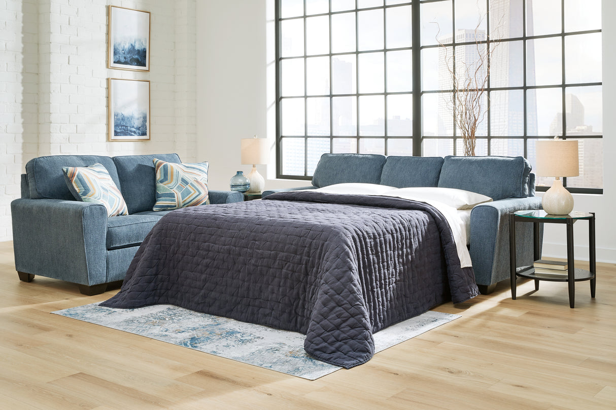 Cashton Blue Queen Sofa Sleeper from Ashley Furniture - Luna Furniture