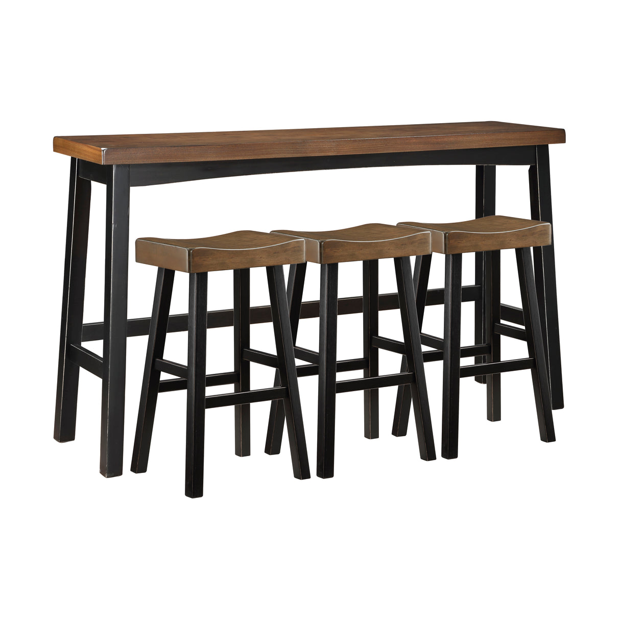 Caspian Black/Brown 4-Piece Pub Height Set from Homelegance - Luna Furniture
