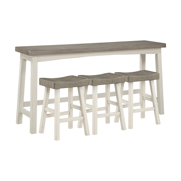 Caspian White/Coffee 4-Piece Counter Height Set