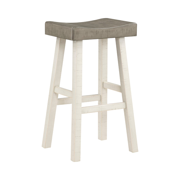 Caspian White/Coffee Pub Height Stool, Set of 2