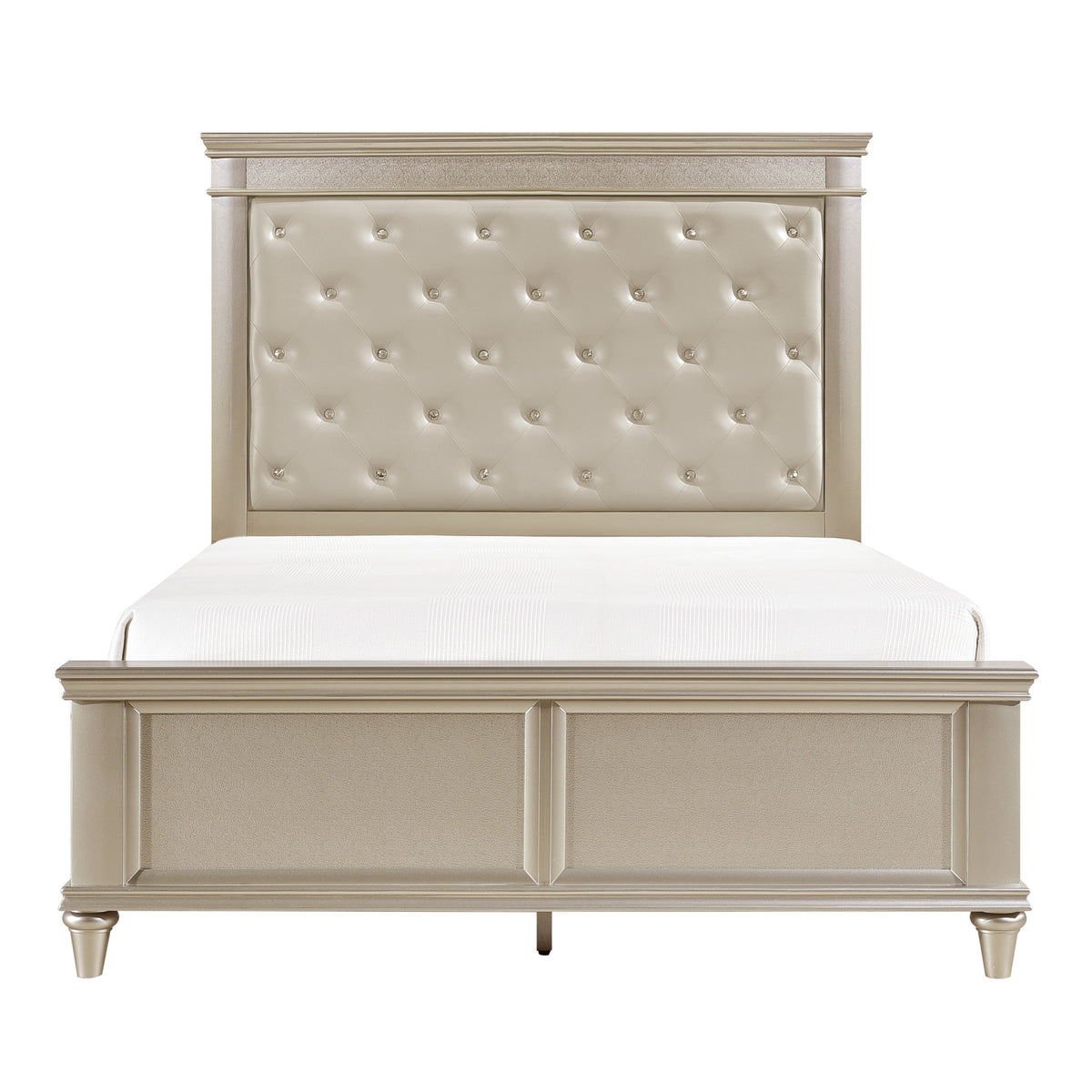 Celandine Silver Full Upholstered Panel Bed from Homelegance - Luna Furniture