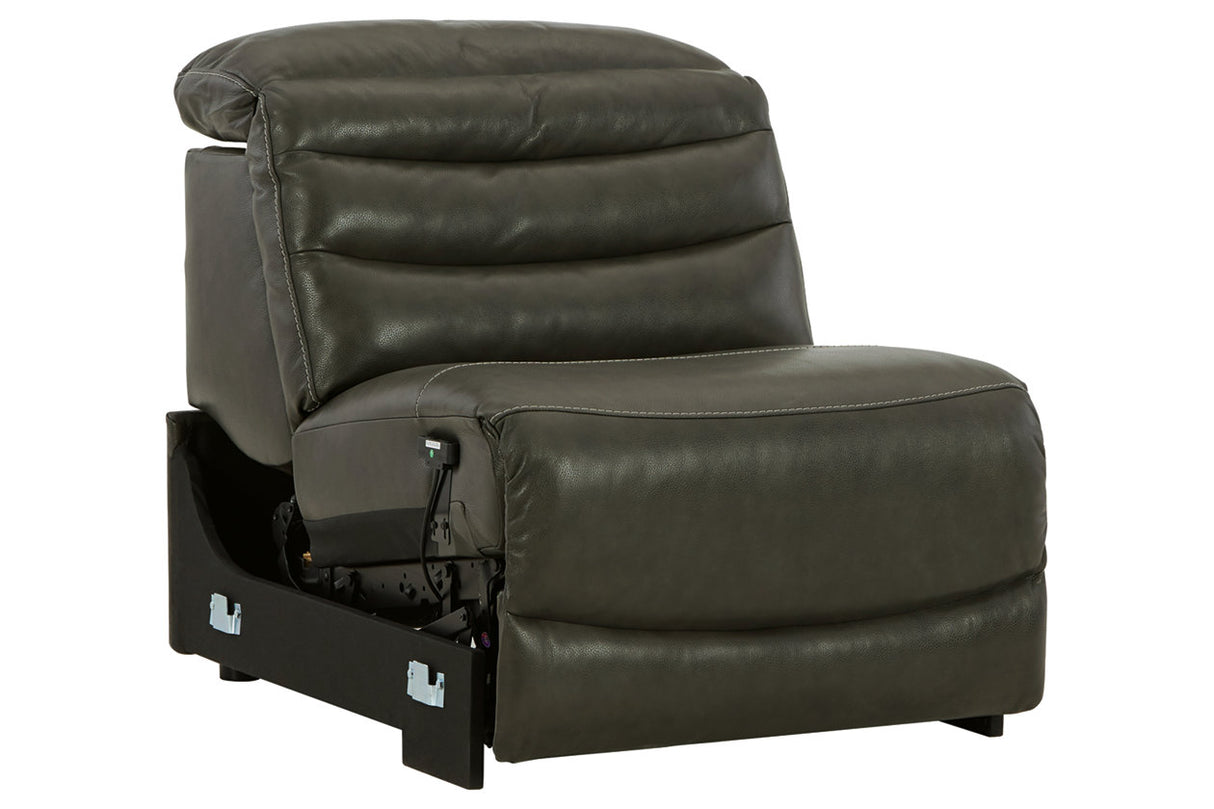 Center Line Dark Gray Power Armless Recliner from Ashley - Luna Furniture