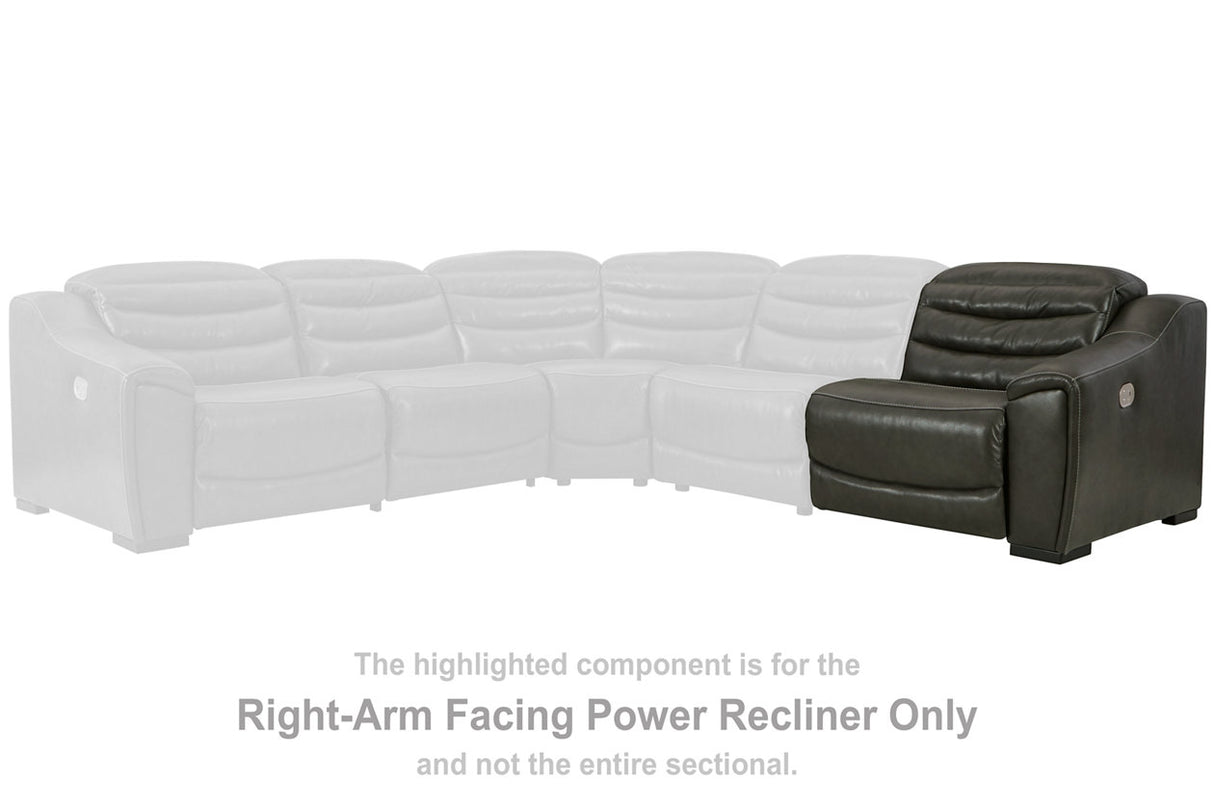Center Line Dark Gray Right-Arm Facing Power Recliner from Ashley - Luna Furniture