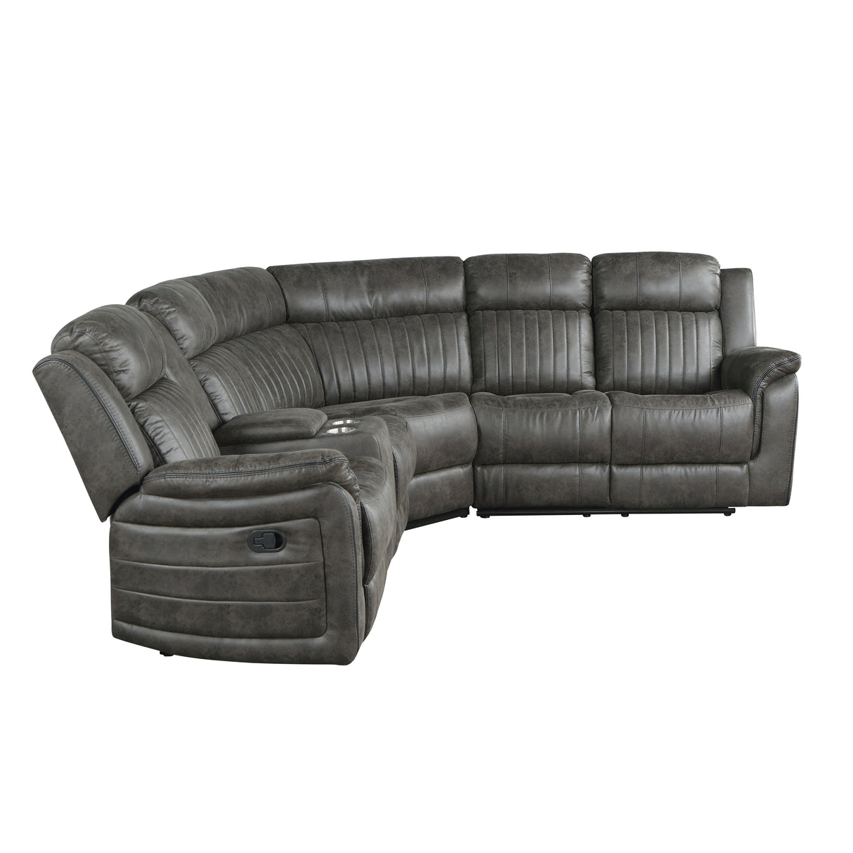 Centeroak Brownish Gray LAF Reclining Sectional from Homelegance - Luna Furniture