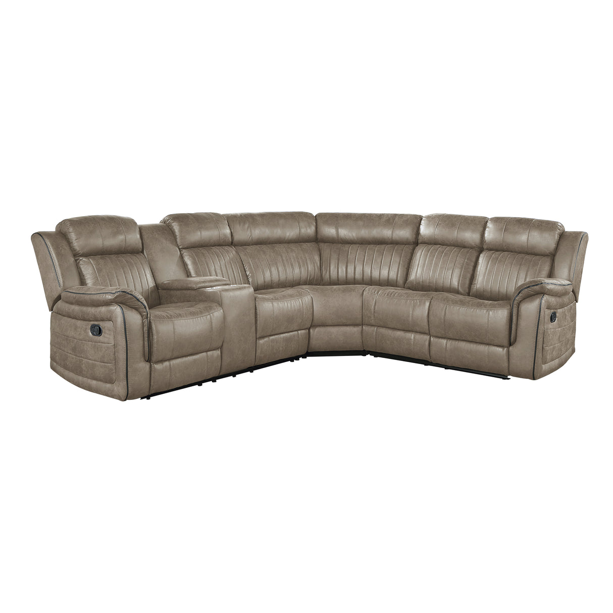 Centeroak Sandy Brown LAF Reclining Sectional from Homelegance - Luna Furniture